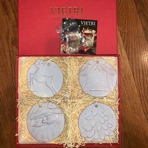 Vietri 4 piece handcrafted assorted ornaments